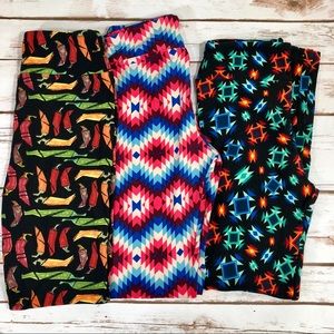LulaRoe Tween Leggings Lot of 3